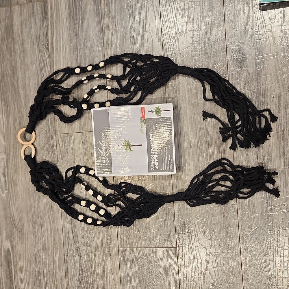 New box damaged 2 pc. Macrame' plant hangers Cotton fits planters 6-8" 36"